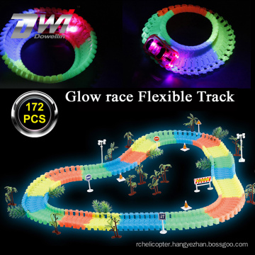 DWI Dowellin Colorful Glow Racing Car with LED Laser Twister Track